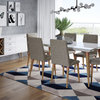7-Piece Utopia 71" Dining Table and Chairs Set, White Gloss and Gray