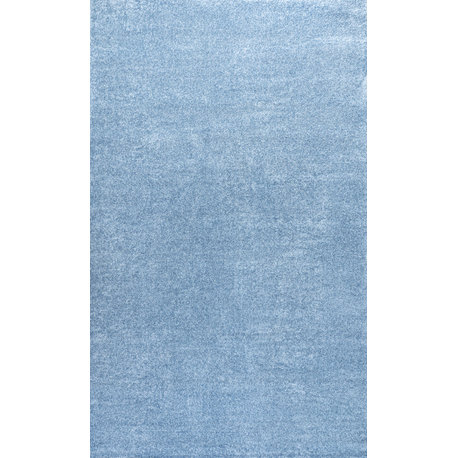 Haze Solid Low-Pile Classic Blue 10 ft. x 14 ft. Area Rug