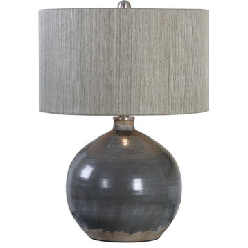 Vardenis Gray Ceramic Lamp, Gray