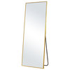Easly Aluminum Alloy Framed Rectangular Floor Mirror, Gold, 17x58