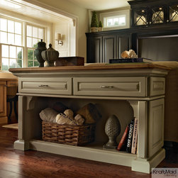 KraftMaid: Cherry Sofa Table in Vintage Willow - Side Tables And End Tables