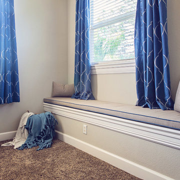 Window Seat Cushion & Throw Pillows