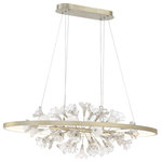 Eurofase - Eurofase Clayton LED Oval Chandelier, Silver, Brushed Gold/Clear - A bouquet of opal and clear glass florets framed by a lustrous LED ring