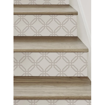 Octagon Links Peel and Stick Stair Riser Strips, Beige, 48"w X 7.5"h, 6 Pack