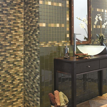 Interceramic Shimmer Foliage Mosaic Wall Tile