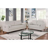 Furniture of America Oppio Faux Leather Loveseat with USB Port in Ivory