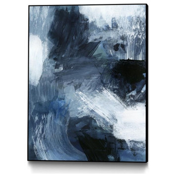 Giant Art Canvas  24x32 Composition in Blue III Framed in White