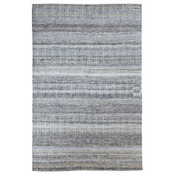 Uttermost Bolivia 60x96" Contemporary Hand-woven Wool Rug in Denim Blue
