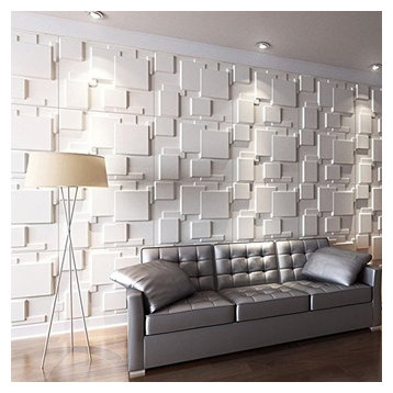 Art3d Decorative 3D Wall Tiles for Modern Wall Decor, White, Set of 12