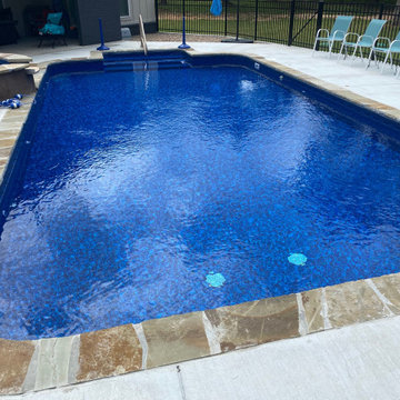 Polymer Vinyl Liner pool with concrete spa