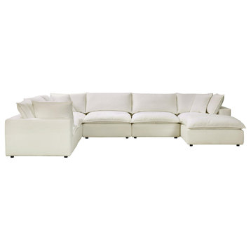 Cali Modular Large Chaise 7-piece Sectional, Natural