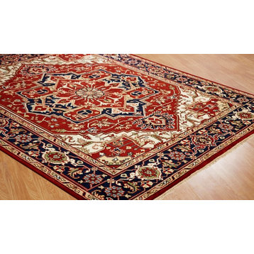 UMBRIA Hand Made Wool Area Rug, Multi-color, 6'x9'