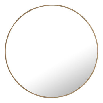 Elegant Decor Eternity 32" Round Metal Frame Mirror in Brass