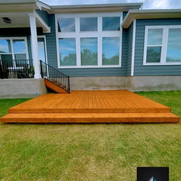 Stained Deck with Transparent Natural Cedar