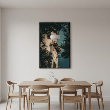 Decorative Turret Window & Trees Minimal Style Wall Art