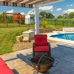 Poolside Pergola with Retractable Shade Canopy/Awning - Pergolas