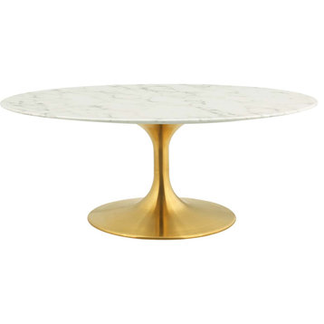 Halstead Coffee Table - Gold White, Medium