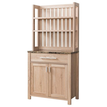 Furniture of America Rye Wood Multi-Storage Baker Rack in Weathered Sand Brown