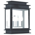 Livex Lighting - Livex Lighting 20204-07 Princeton - 15.25" Three Light Outdoor Wall Lantern - The Princeton collection is a fresh interpretationPrinceton 15.25" Thr Bronze Clear Glass *UL: Suitable for wet locations Energy Star Qualified: n/a ADA Certified: n/a  *Number of Lights: Lamp: 3-*Wattage:60w Candelabra Base bulb(s) *Bulb Included:No *Bulb Type:Candelabra Base *Finish Type:Bronze