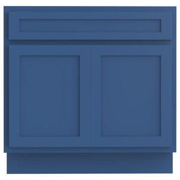 Vanity Art Vanity Base Cabinet, No Top, 33", Blue