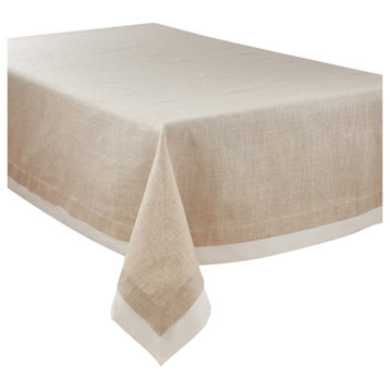 Double Layer Design Tablecloth, Natural, 67"x104"