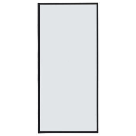 Arcos 34" W x 74" H Framed Fixed Glass Panel, Matte Black