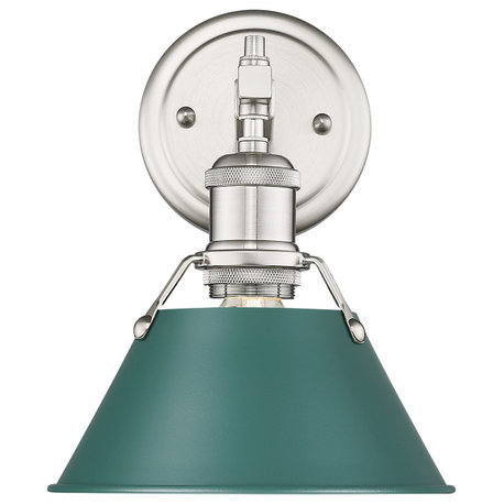 Orwell 1-Light Bath Vanity, Pewter With Pine Green