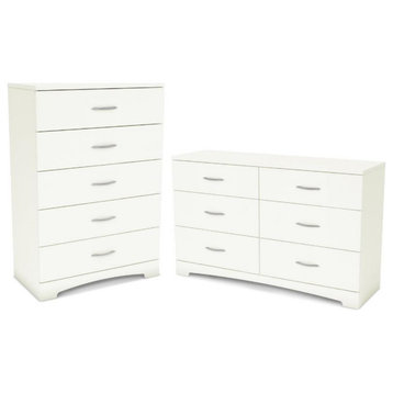 Home Square 2-Piece Set with 6-Drawer Double Dresser and 5-Drawer Chest