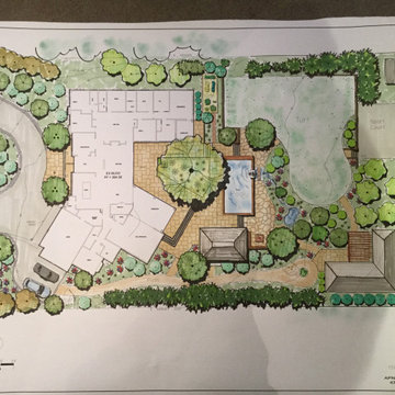 Preliminary Landscape Design - hand rendering