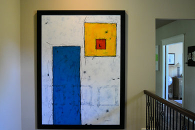 Example of a huge trendy foyer design in Grand Rapids