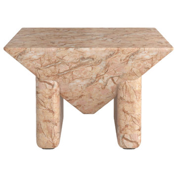 Marble Geometrical Coffee Table, Versmissen Prism, Brown