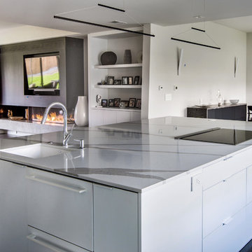 Quartz Waterfall Edge, Kitchen Island