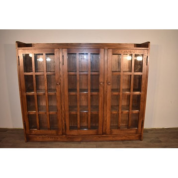 Craftsman Style Mission 70" Bookcase, Solid White Oak