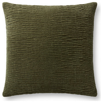 Loloi Pillow, Olive, 22''x22'', Cover With Poly