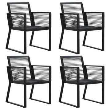 Vidaxl Garden Chairs, Set of 4, Rope Rattan Black