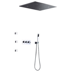 Ceiling Mounted Led Rain Shower System With Handheld Shower & 6 Body Sprays  - Contemporary - Showerheads And Body Sprays - by Homary International  Limited | Houzz
