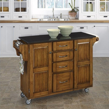 Homestyles Create-a-Cart Wood Kitchen Cart in Brown