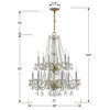 Crystorama 1137-PB-CL-MWP 12 Light Chandelier in Polished Brass