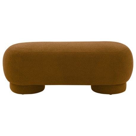 Mara Vegan Shearling Ottoman, Brown