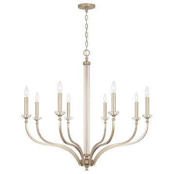 Capital Lighting 444881 Breigh 8 Light 38"W Taper Candle - Brushed Champagne