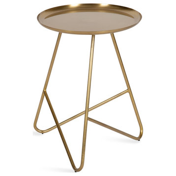 Birgit Metal Side Table, Gold 16x16x21