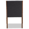 Theresa Dark Grey Fabric and Walnut Brown Finished Wood Living Room Accent Chair