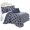 Serenta Charleston Printed Quilted 6 Piece Bed Spread Set, Cobalt, Queen