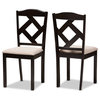 Ruth Modern Beige Fabric and Dark Brown Finished 5-Piece Dining Set