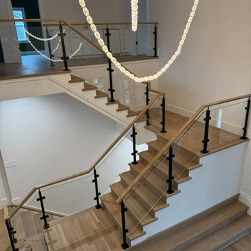 Project #132 | White Oak Staircase with Glass Balustrade