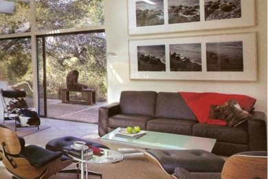 Inspiration for a mid-century modern home design remodel in Santa Barbara