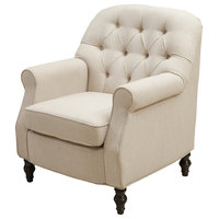 GDF Studio Verona Fabric Club Chair, Beige