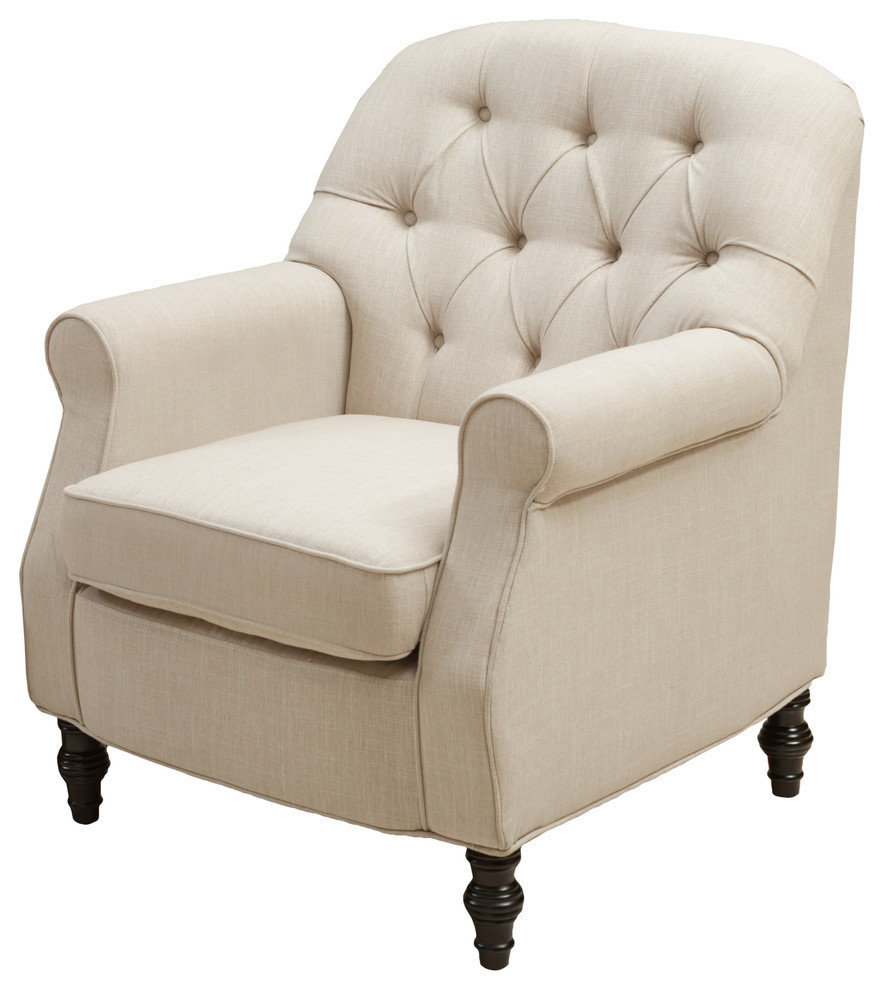 GDF Studio Verona Fabric Club Chair, Beige