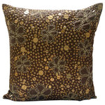 The HomeCentric - Metal Sequins Brown Art Silk 18"x18" Pillow Cover, Total Sophistication - Total Sophistication is an exclusive 100% handmade decorative pillow cover designed and created with intrinsic detailing. A perfect item to decorate your living room, bedroom, office, couch, chair, sofa or bed. The real color may not be the exactly same as showing in the pictures due to the color difference of monitors. This listing is for Single Pillow Cover only and does not include Pillow or Inserts.