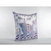 Palace Elephant Double Sided Suede Pillow, Zippered, Blue on Purple